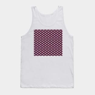 Mulberry Purple and White Heart Pattern Tank Top